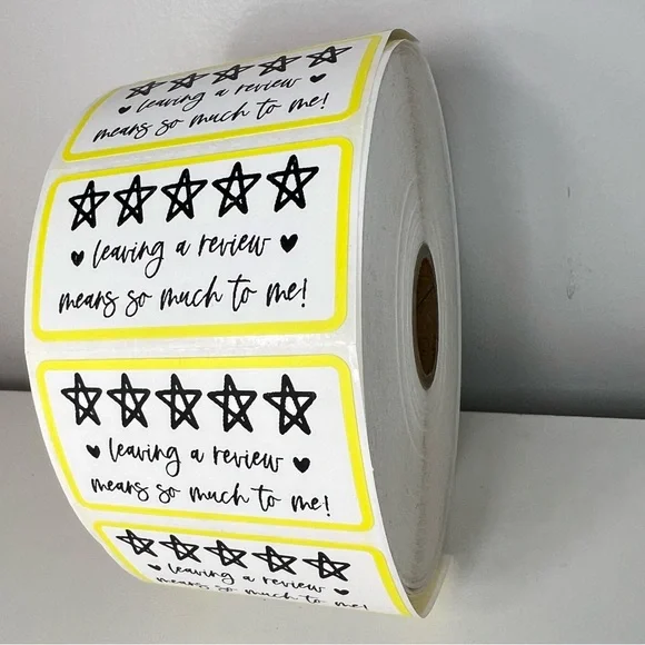 Leave a review stickers | 100 Thank you stickers  Packaging Supplies NEW - Picture 9 of 12